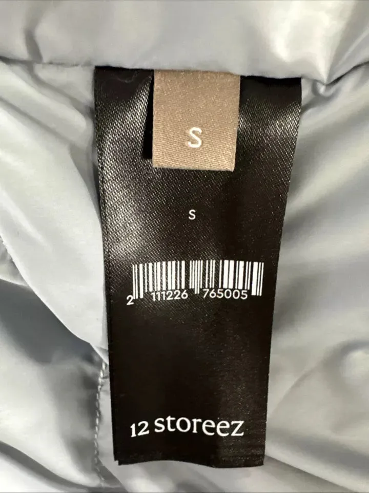 12 Storeez Women's Oversize Longline Puffer Vest Celeste Size S