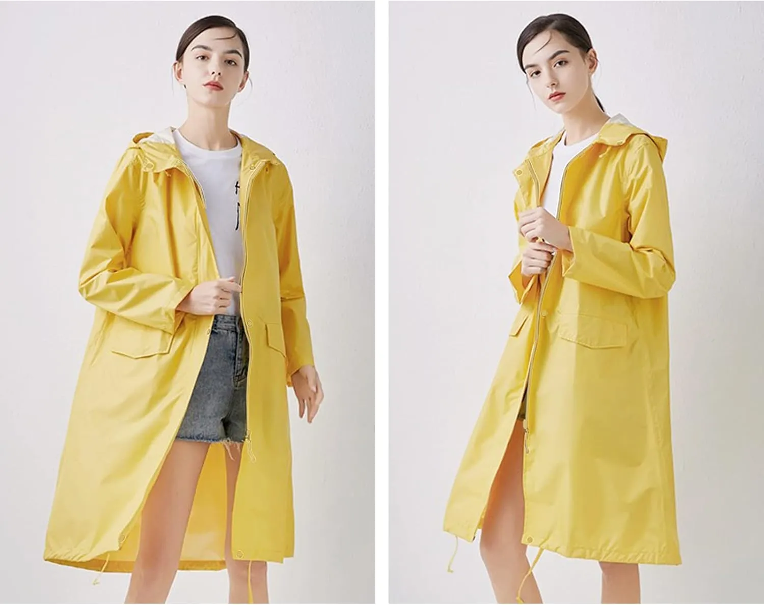 ANYOO Waterproof Rain Poncho Lightweight Reusable Hiking Hooded Coat Jacket for Outdoor Activities