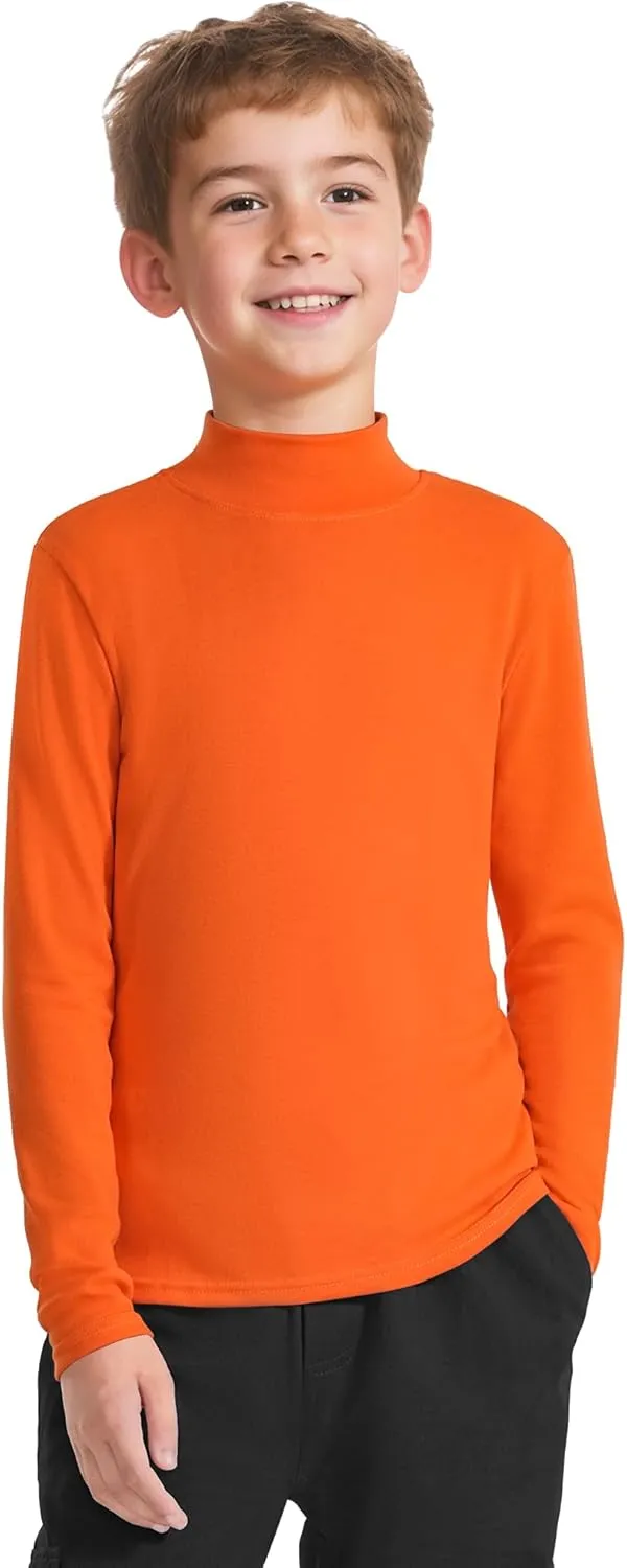 Auranso Boys Girls Long Sleeve Turtleneck Shirts Unisex Warm Solid Turtle Neck T-Shirts