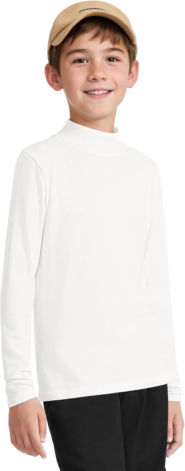 Auranso Boys Girls Long Sleeve Turtleneck Shirts Unisex Warm Solid Turtle Neck T-Shirts
