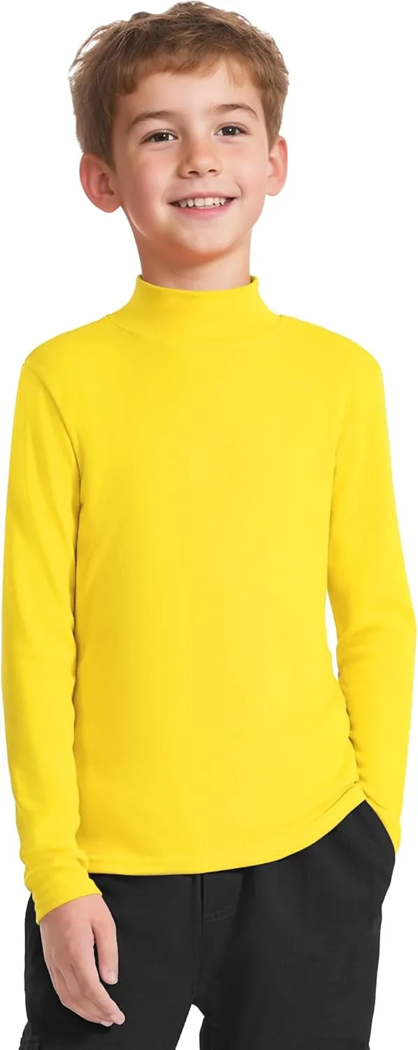 Auranso Boys Girls Long Sleeve Turtleneck Shirts Unisex Warm Solid Turtle Neck T-Shirts