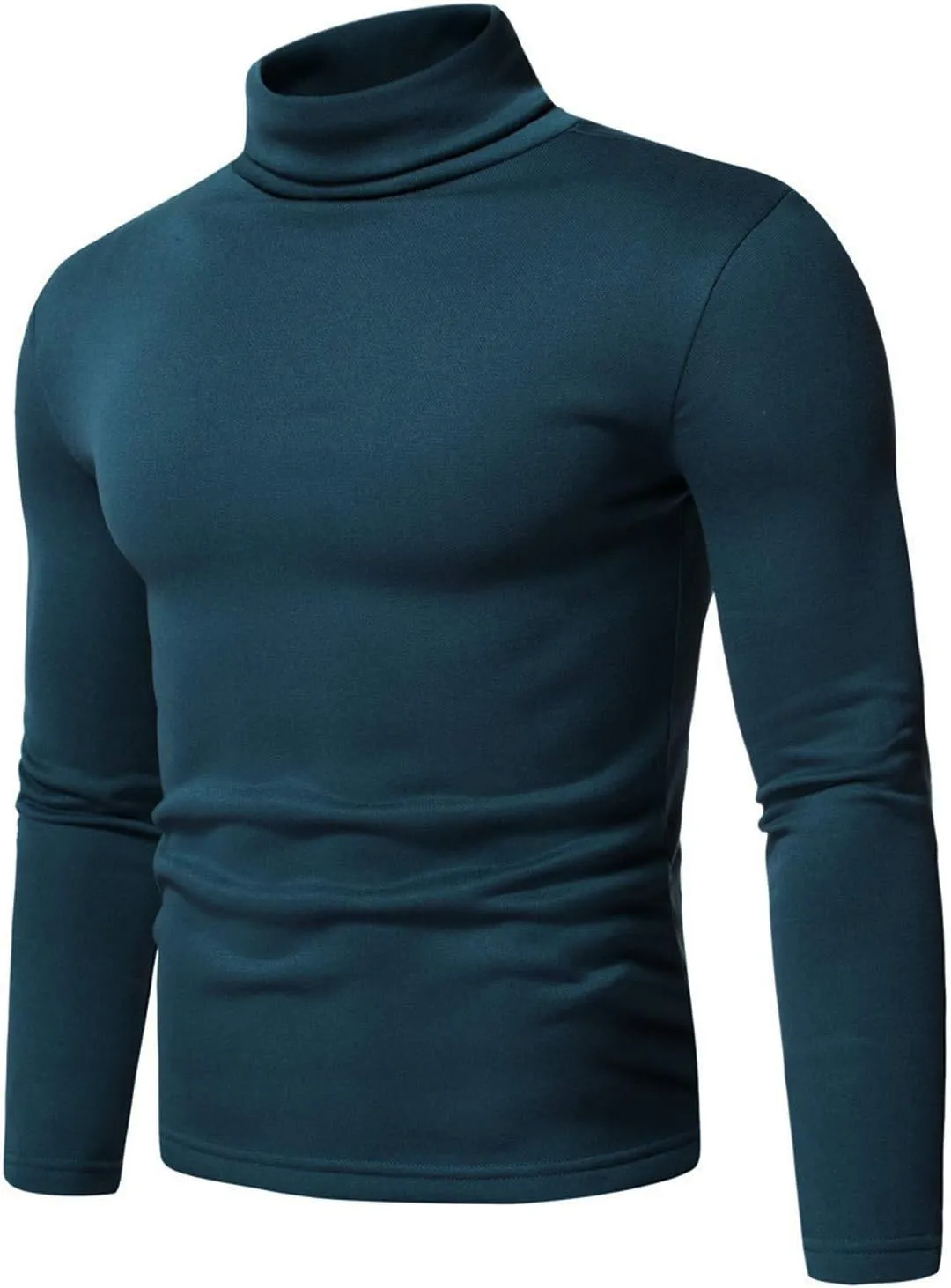 Base-Layer Running Top for Men Turtleneck Top Slim Fit Solid Base Sweater Fall Winter Compression Shirts Thermal Tops