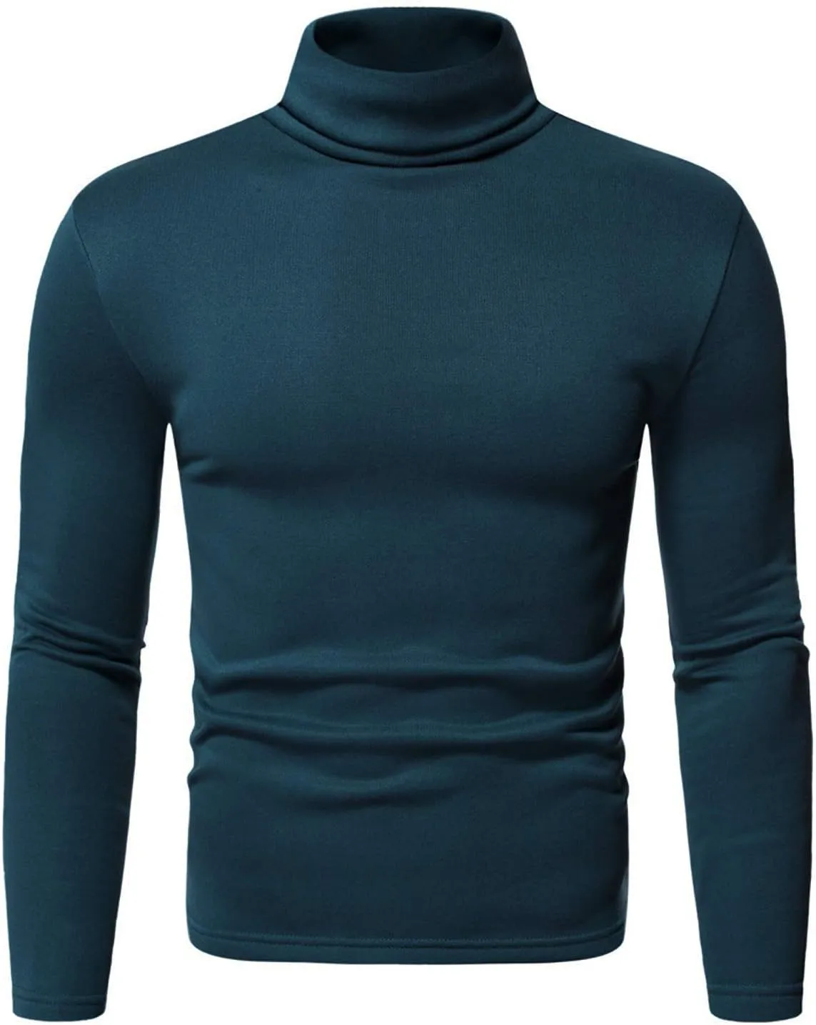 Base-Layer Running Top for Men Turtleneck Top Slim Fit Solid Base Sweater Fall Winter Compression Shirts Thermal Tops