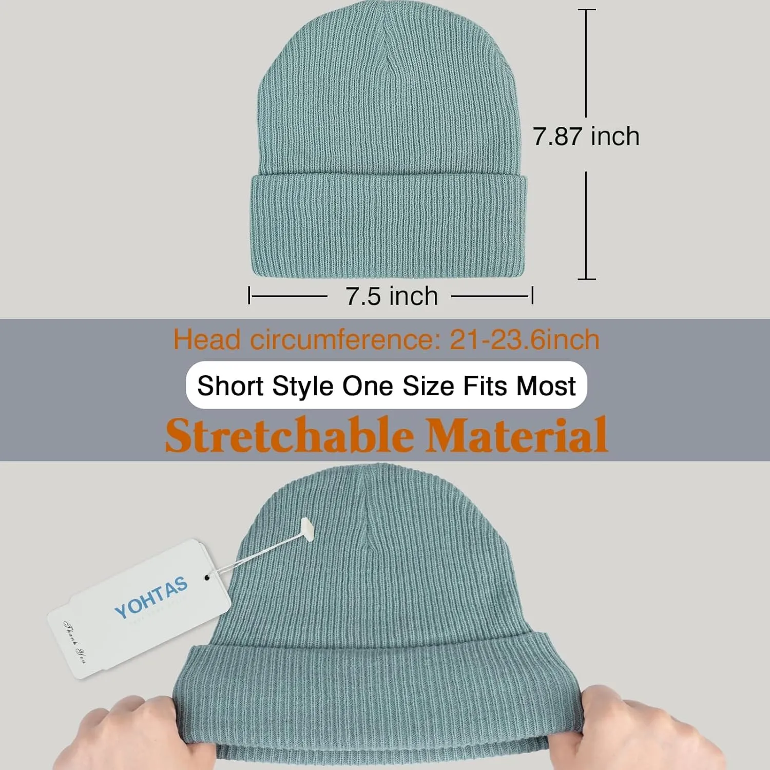 Beanie Hats for Men Women, Classic Knit Cuff Soft Warm Winter Hats Unisex Daily Skull Cap