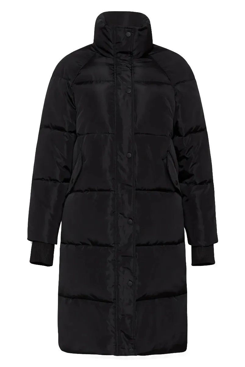 Black Sienna Longline Puffer Jacket