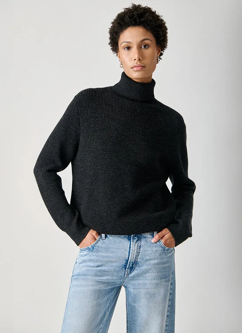 Boyfriend Ribbed Turtleneck Sweater
