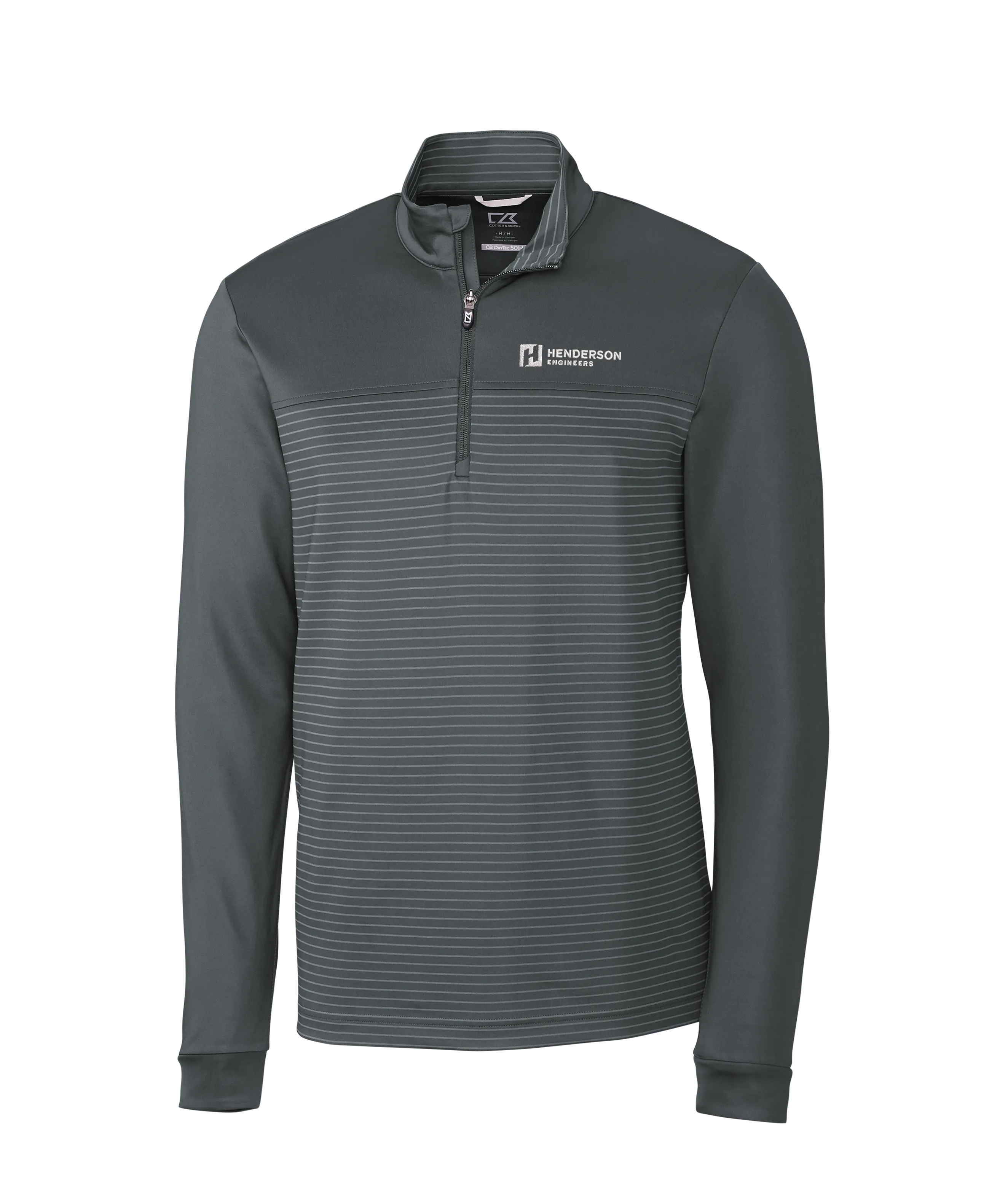 Cutter & Buck Traverse Stripe Stretch Quarter Zip Mens Pullover