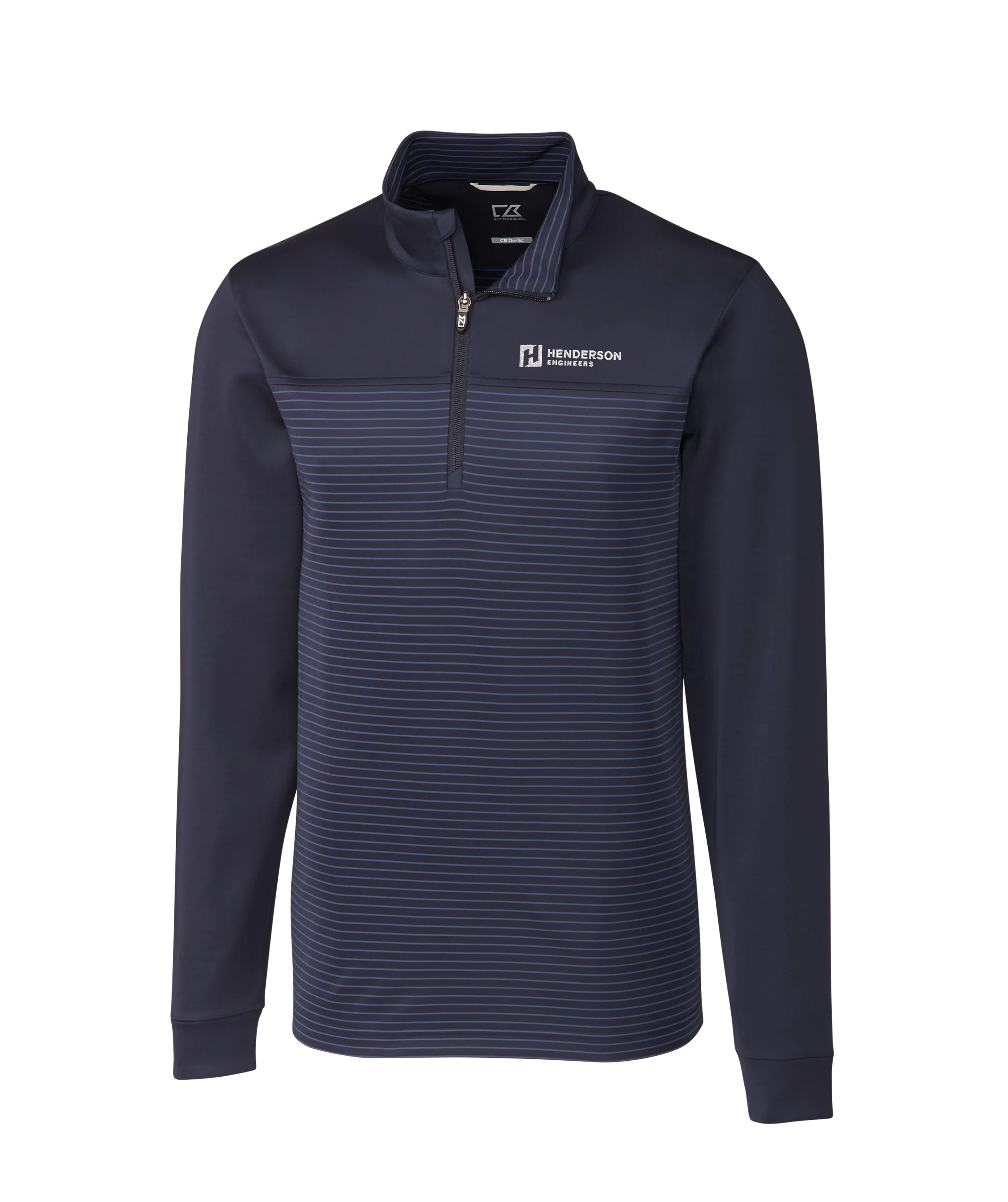 Cutter & Buck Traverse Stripe Stretch Quarter Zip Mens Pullover
