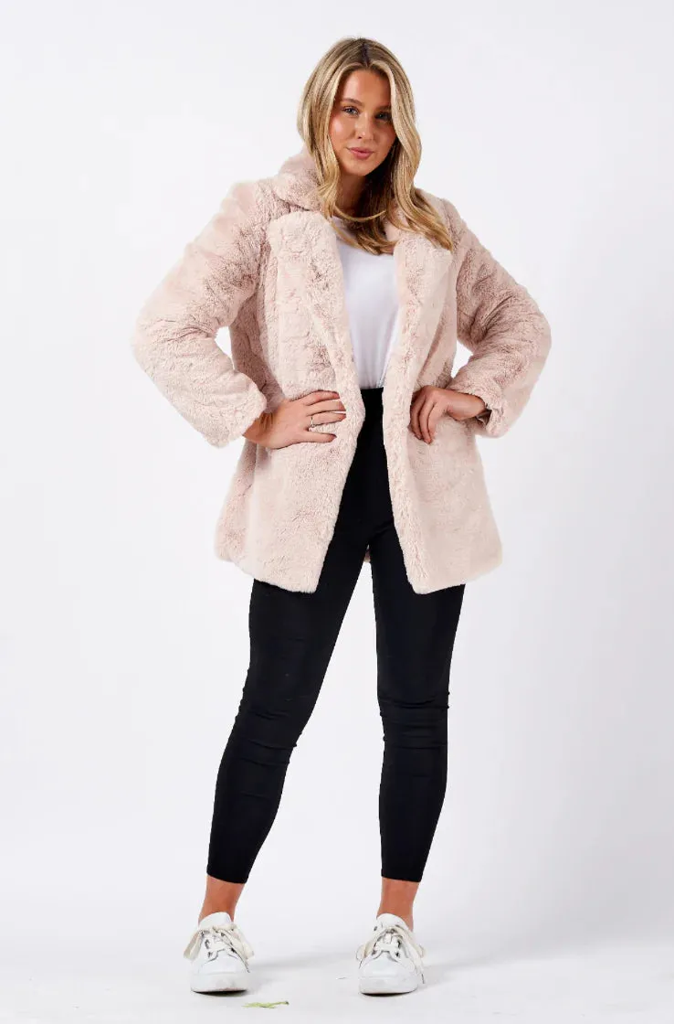 DEA Long Faux Fur Coat in Aspen