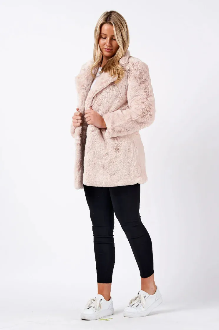 DEA Long Faux Fur Coat in Aspen