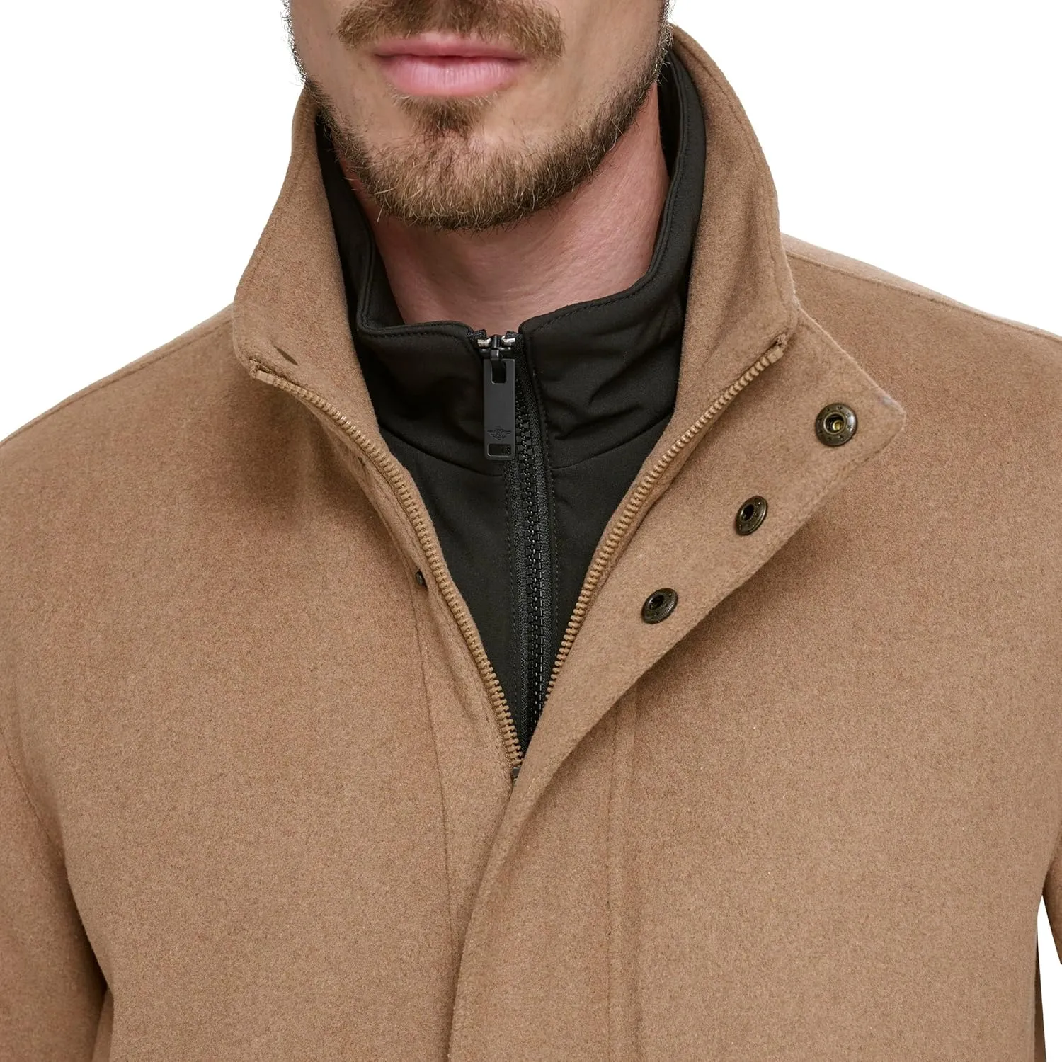 Dockers Men's Wool Melton Two Pocket Full Length Duffle Coat