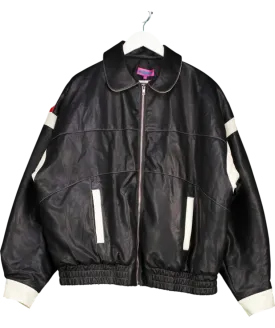 Edikted Black North Star Faux Leather Jacket UK M