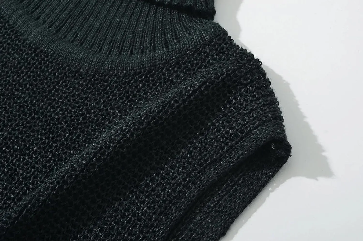 efvandoloe Autumn Winter Turtleneck Knitted Sweater Dress Women Sleevless Midi Dresses