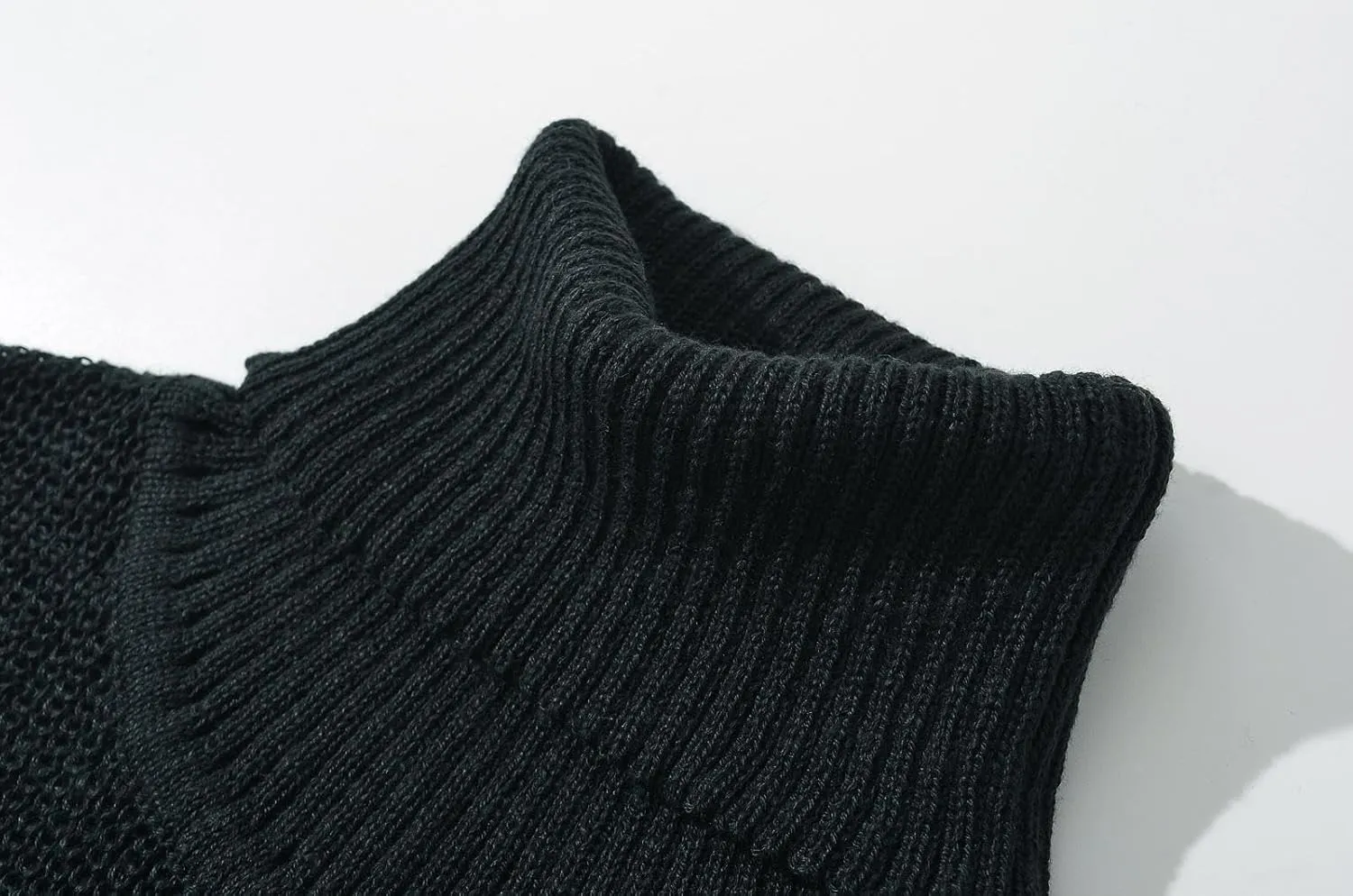 efvandoloe Autumn Winter Turtleneck Knitted Sweater Dress Women Sleevless Midi Dresses