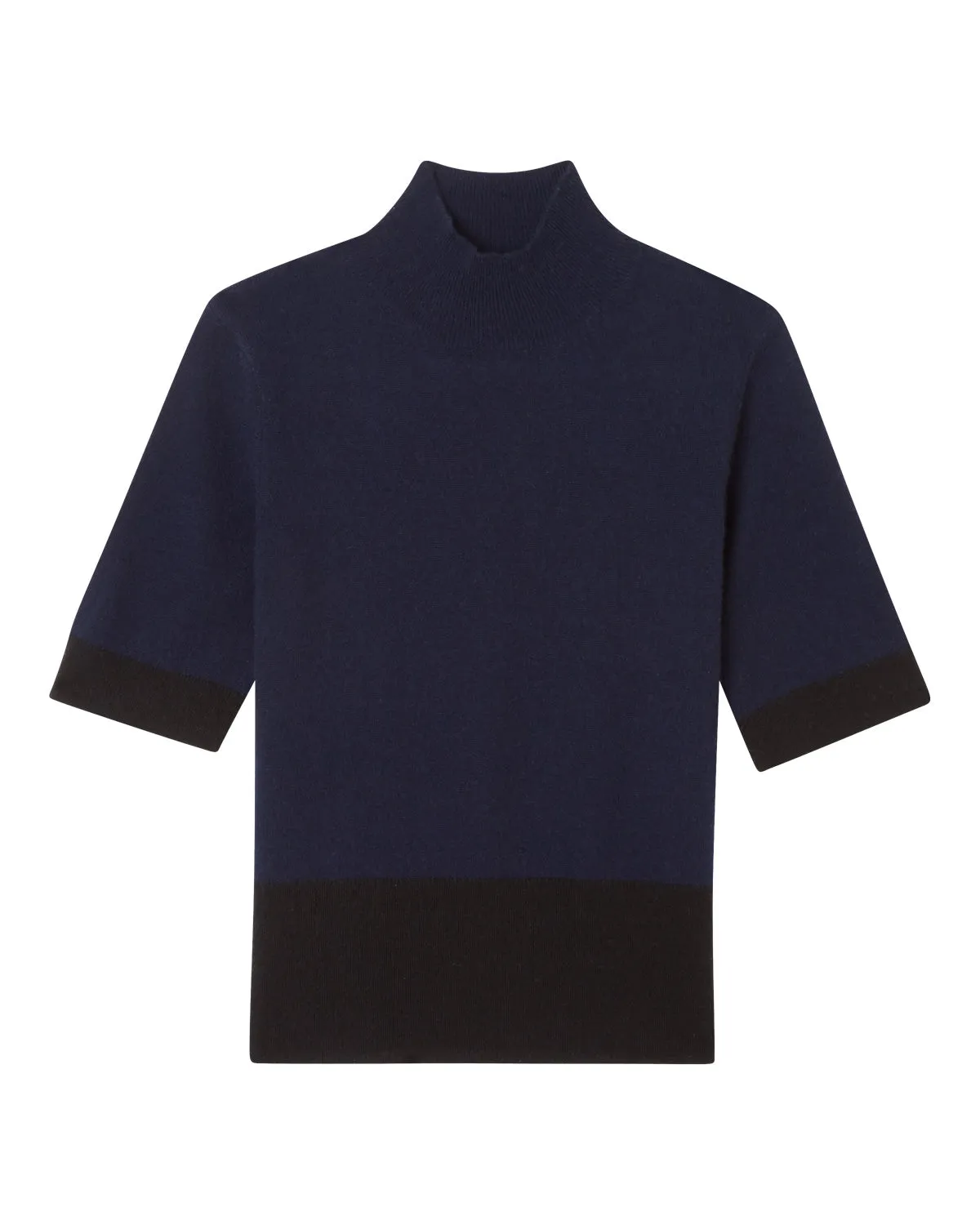 Elbow Sleeve Colorblock Mock