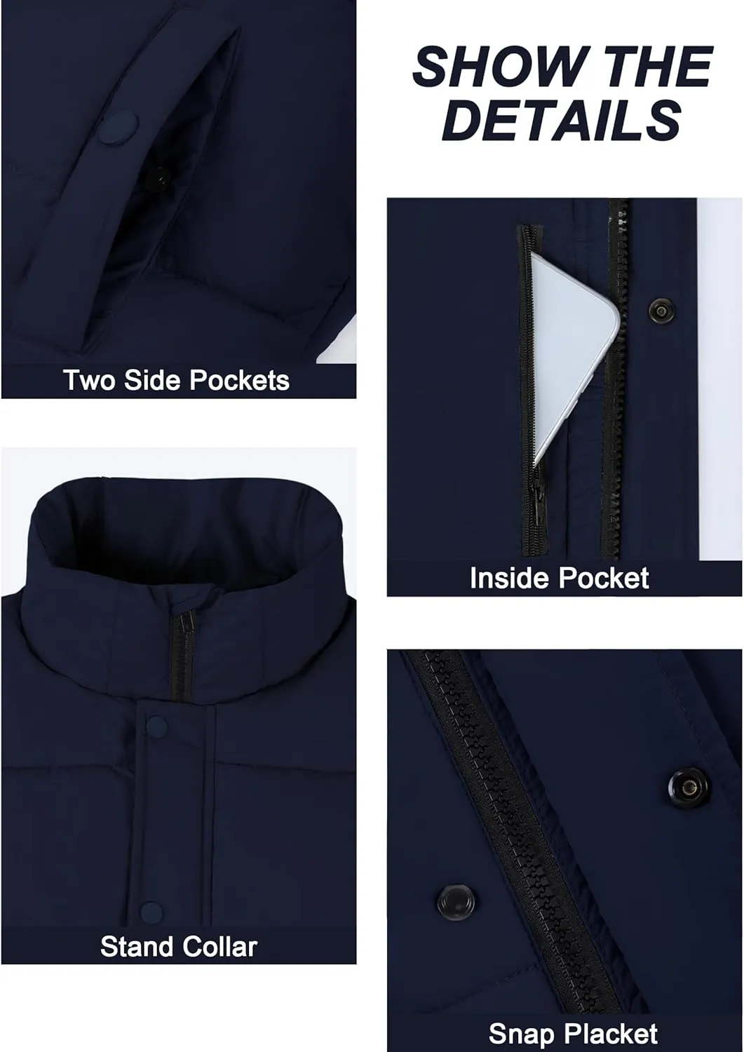 Fengbay Womens Puffer Vest Sleeveless Puffy Cropped Vests Stand Collar Vest Lightweight Bubble Quilted Vests Trendy 2025