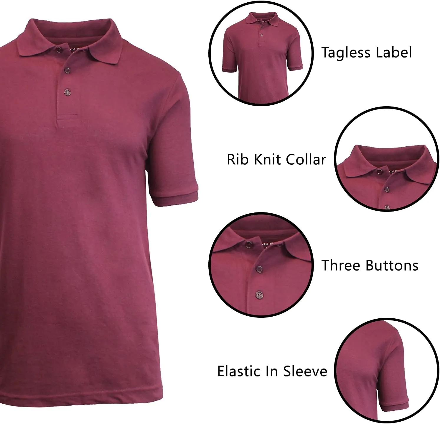 Galaxy by Harvic Mens Polo Pique Shirt
