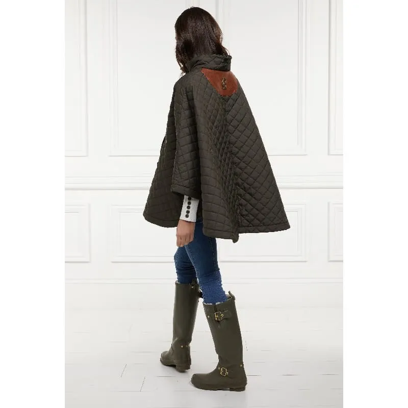 Holland Cooper Brooke Quilted Ladies Cape - Dark Olive