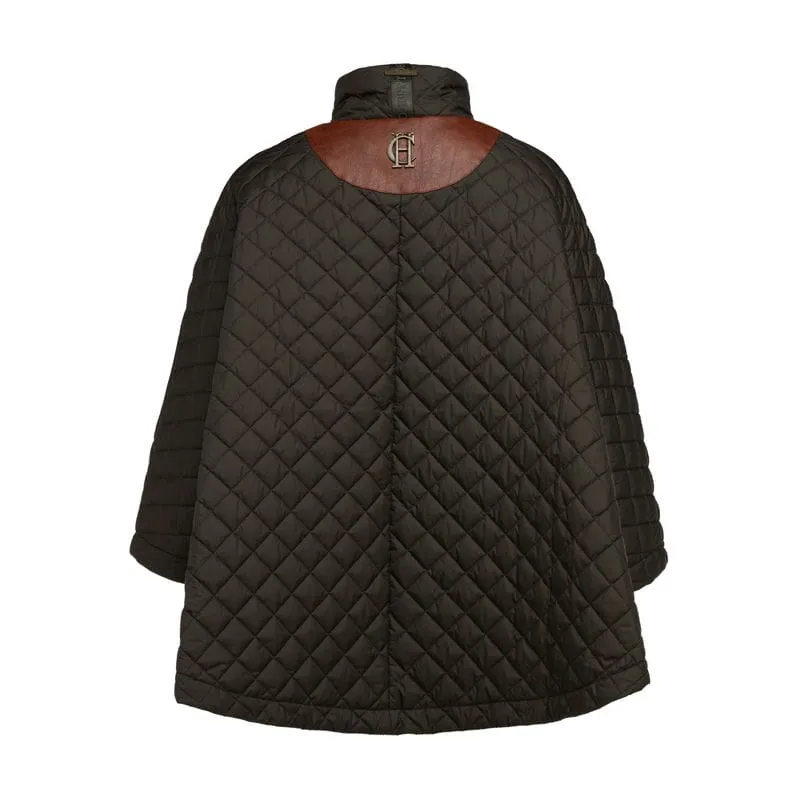 Holland Cooper Brooke Quilted Ladies Cape - Dark Olive