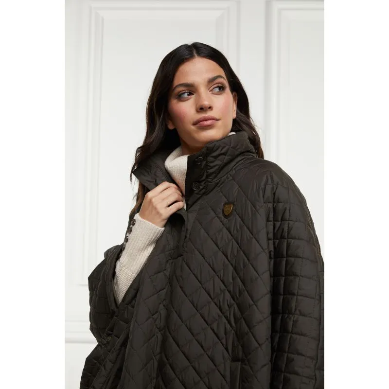 Holland Cooper Brooke Quilted Ladies Cape - Dark Olive
