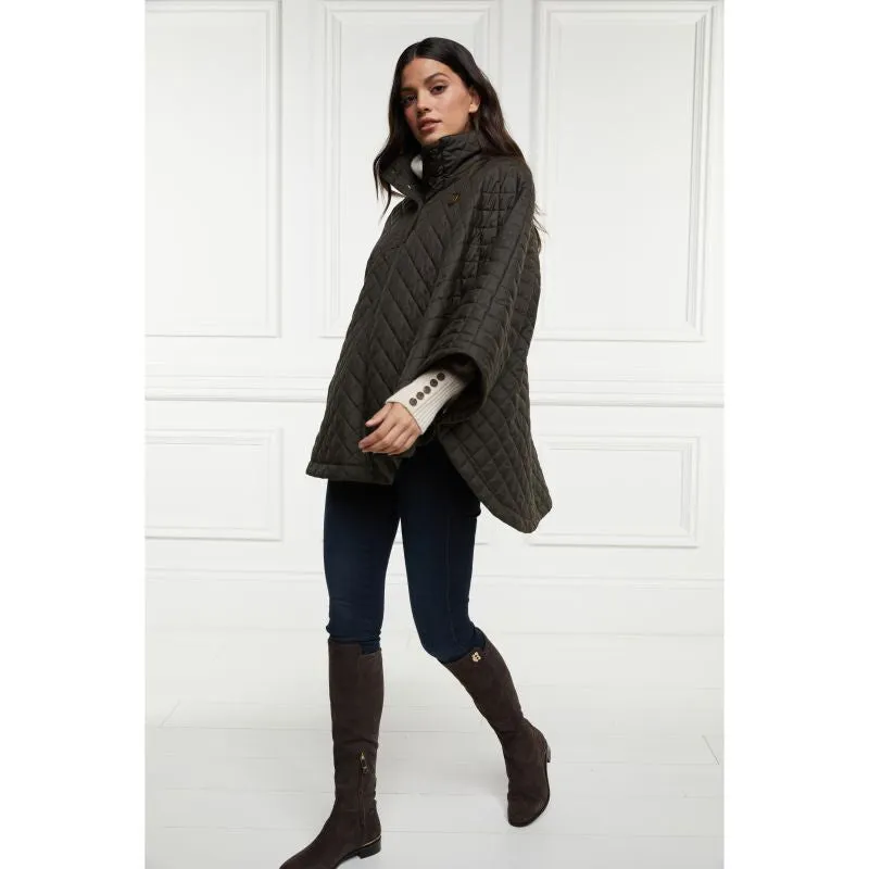 Holland Cooper Brooke Quilted Ladies Cape - Dark Olive