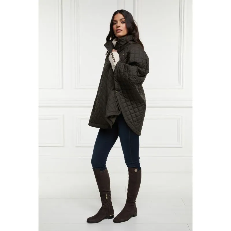 Holland Cooper Brooke Quilted Ladies Cape - Dark Olive