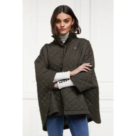 Holland Cooper Brooke Quilted Ladies Cape - Dark Olive