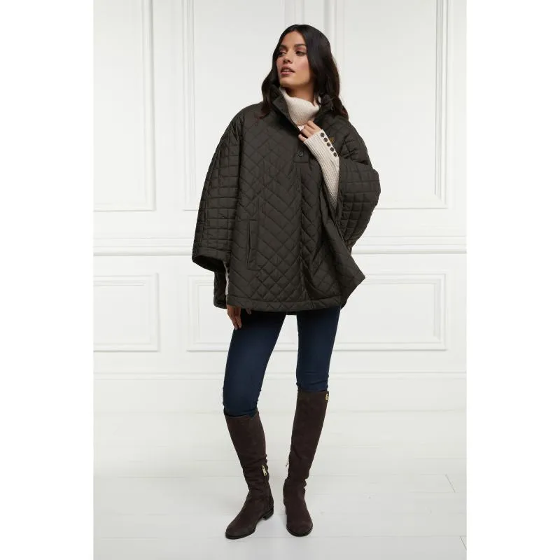 Holland Cooper Brooke Quilted Ladies Cape - Dark Olive