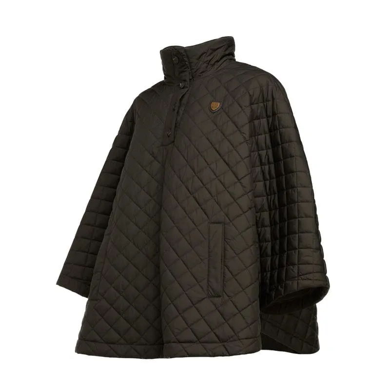 Holland Cooper Brooke Quilted Ladies Cape - Dark Olive
