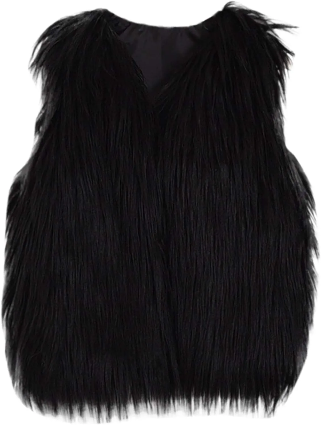 Kids Girl Faux Fur Vest Coat Toddler Winter Fleece Fuzzy Furry Jacket Sleeveless Coat Thick Warm Waistcoat Outwear