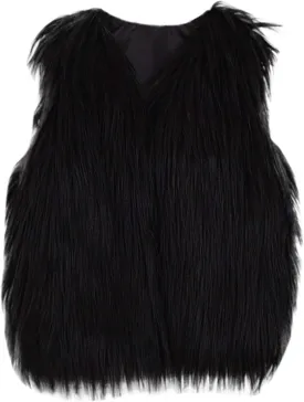 Kids Girl Faux Fur Vest Coat Toddler Winter Fleece Fuzzy Furry Jacket Sleeveless Coat Thick Warm Waistcoat Outwear