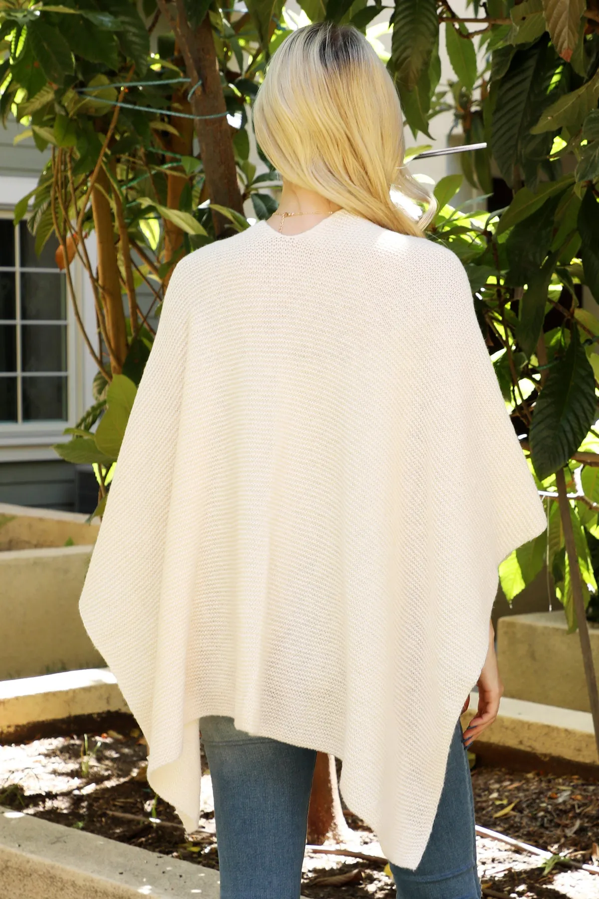 KNITTED SOLID COLOR WRAP KIMONO