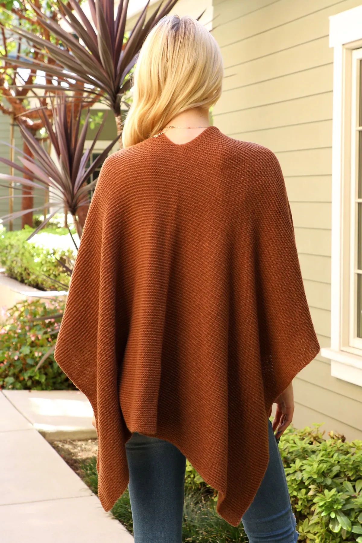 KNITTED SOLID COLOR WRAP KIMONO