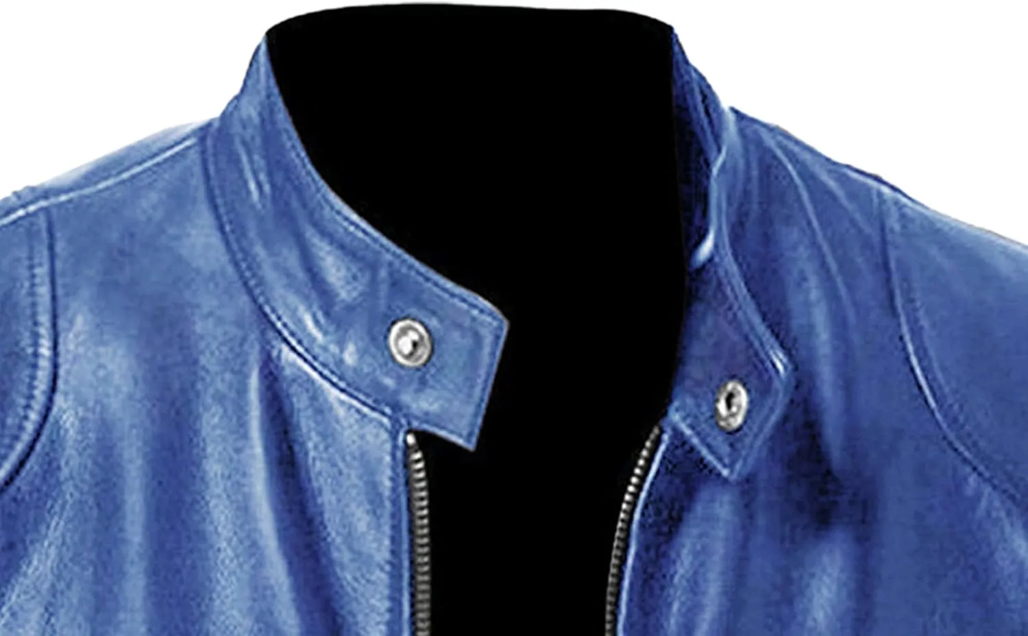 Men's Casual Leather Jacket Motorcycle Lightweight PU Outwear Stand Collar Bomber Leather Jacket