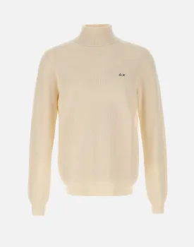 Men's Cream Turtleneck Sweater