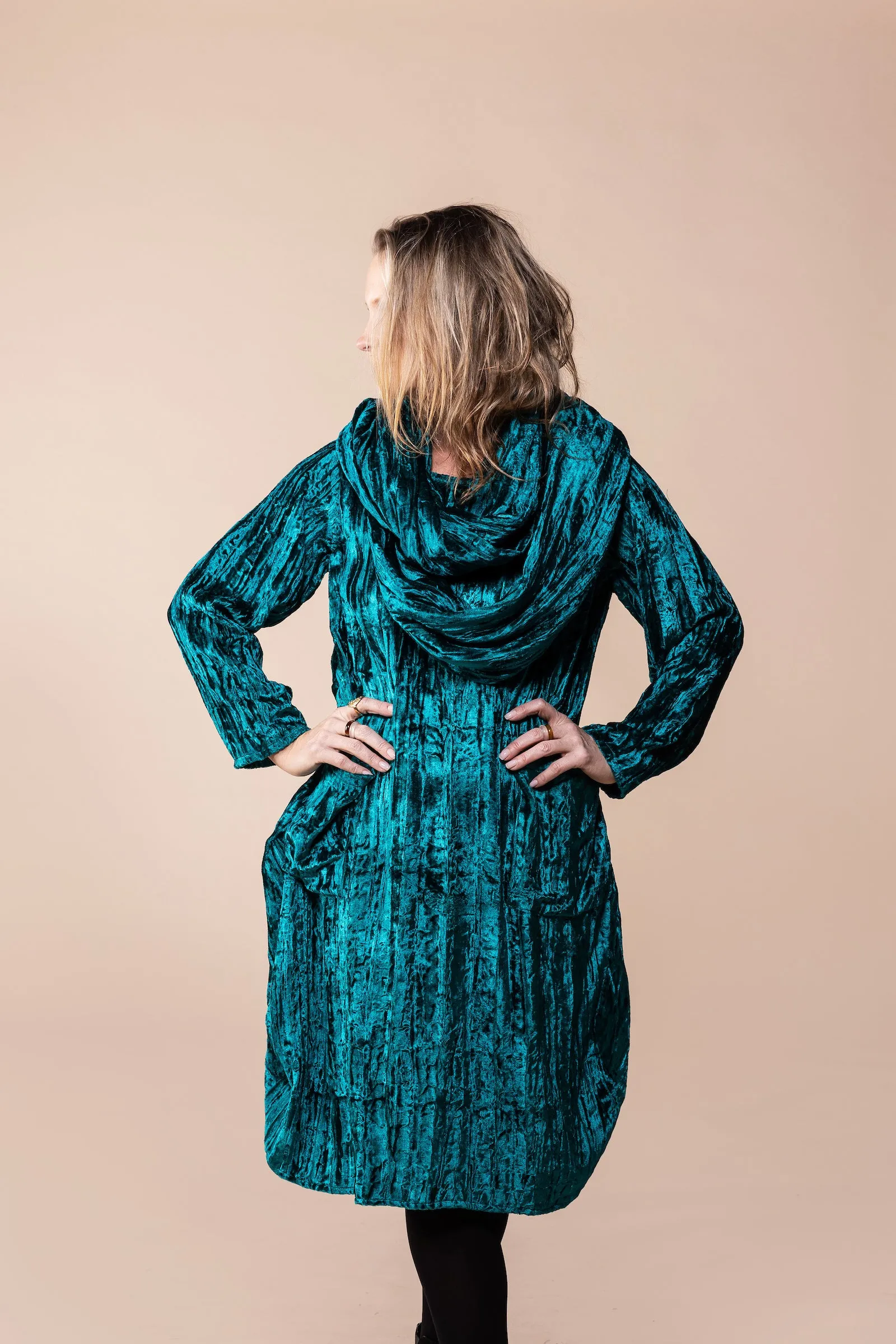 New Roshan Dress in Crushed Velvet  - AW 2023