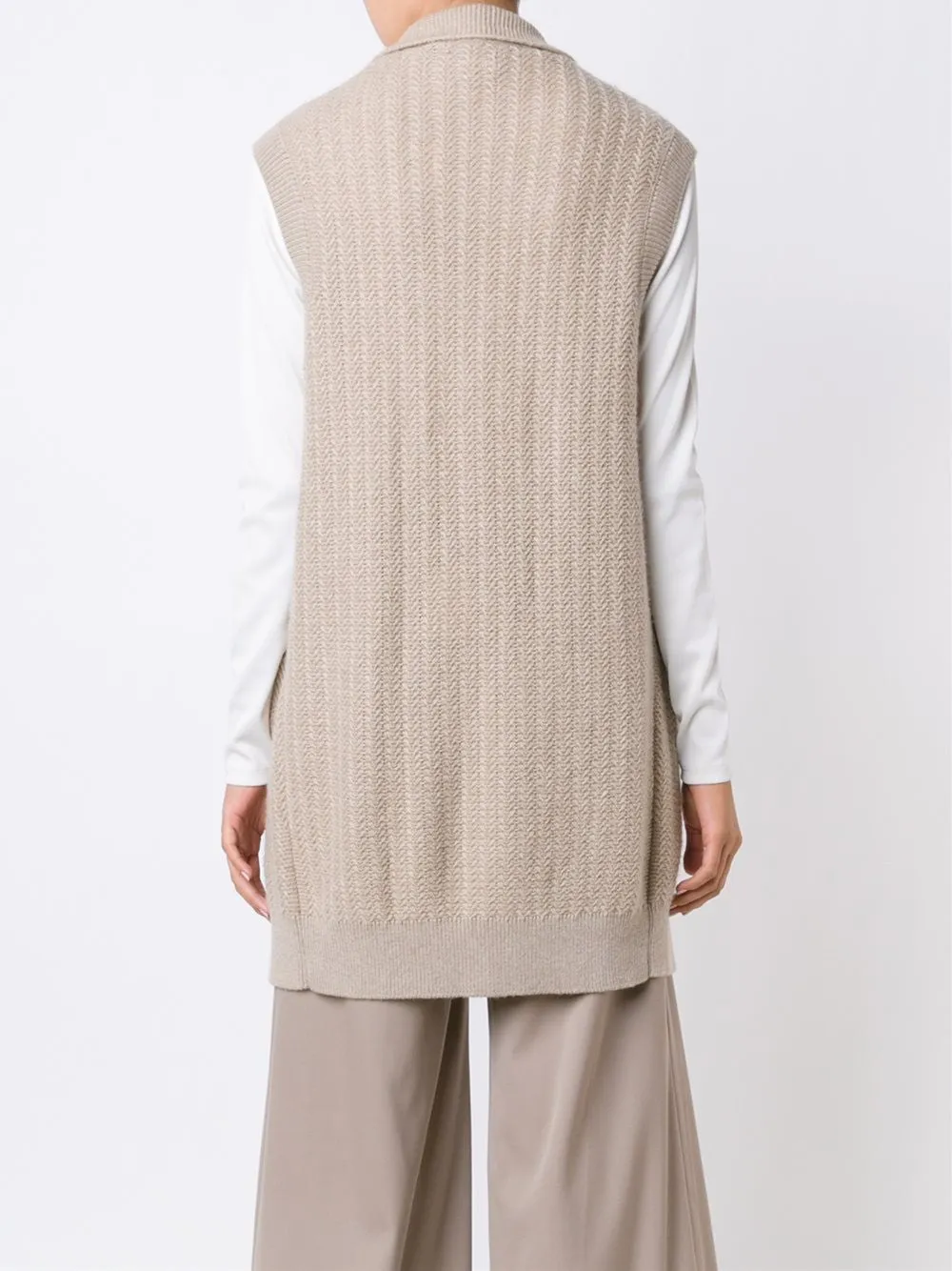 Sleeveless oversized cardigan