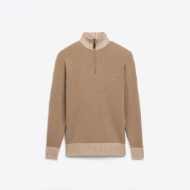 Solid Quarter Zip Mock Neck Sweater