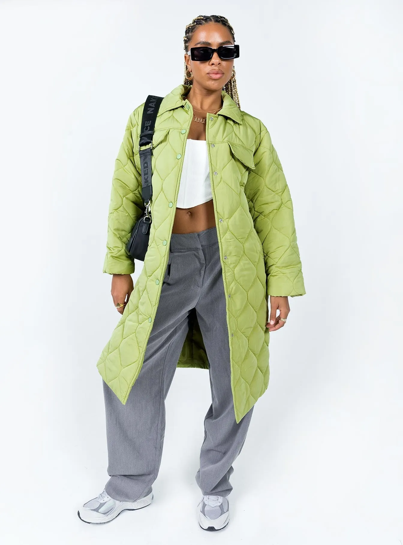 The Bruno Longline Puffer Jacket Green