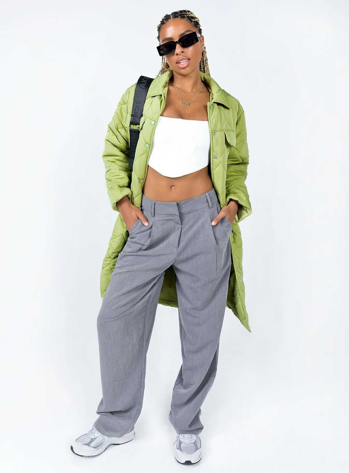The Bruno Longline Puffer Jacket Green
