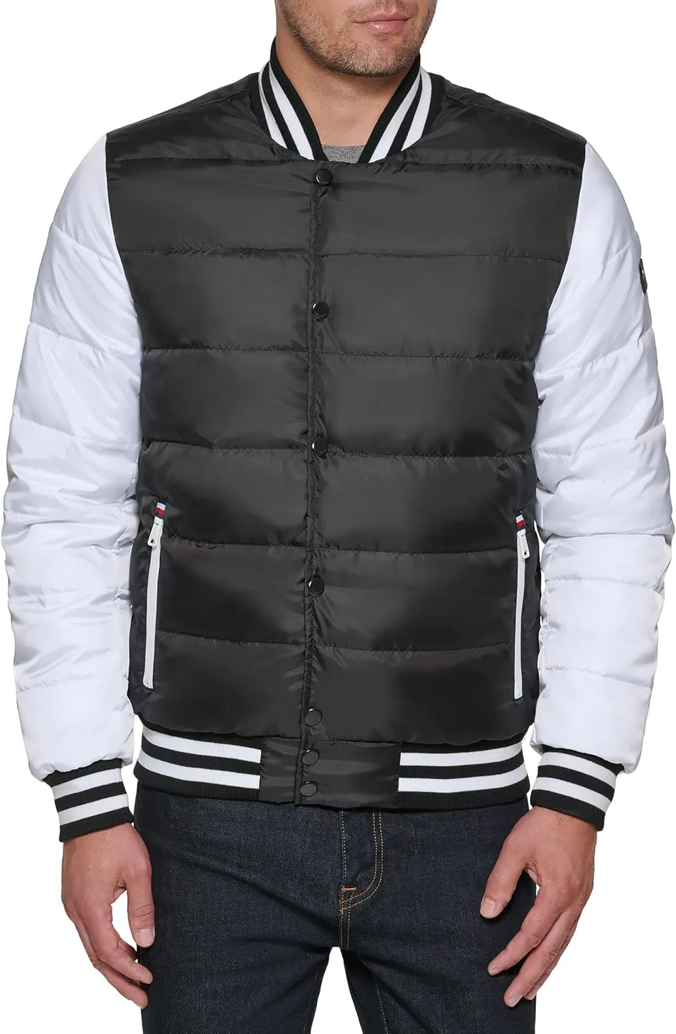 Tommy Hilfiger Men's Quilted Varsity Puffer Bomber