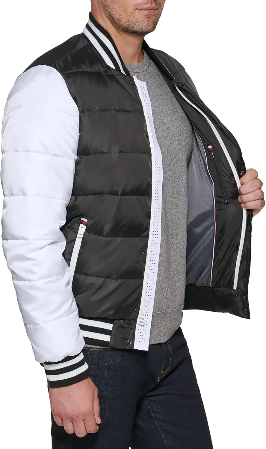 Tommy Hilfiger Men's Quilted Varsity Puffer Bomber