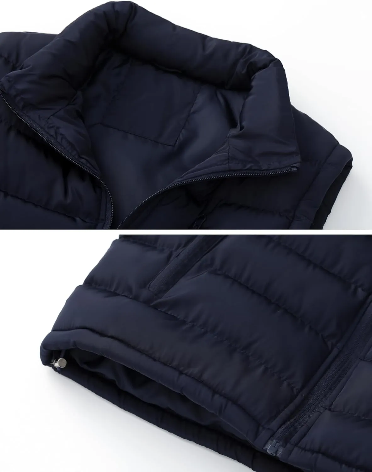 Vcansion Men's Outdoor Stand Collar Fleece Jacket Vest Casual Padded Vest Coats