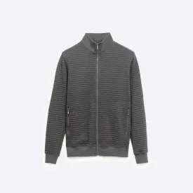 Waffle Knit Mock Neck Jacket