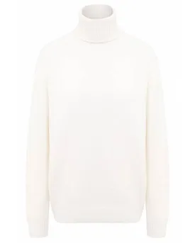 White Paillette Sequined Turtleneck Sweater