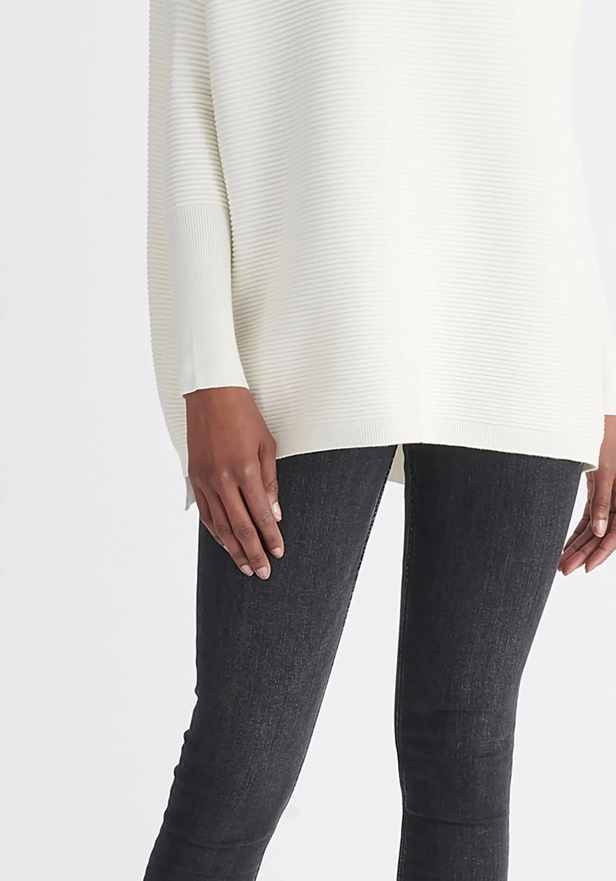 White Paisie Ribbed Jumper