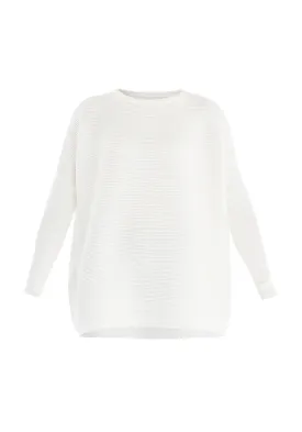 White Paisie Ribbed Jumper