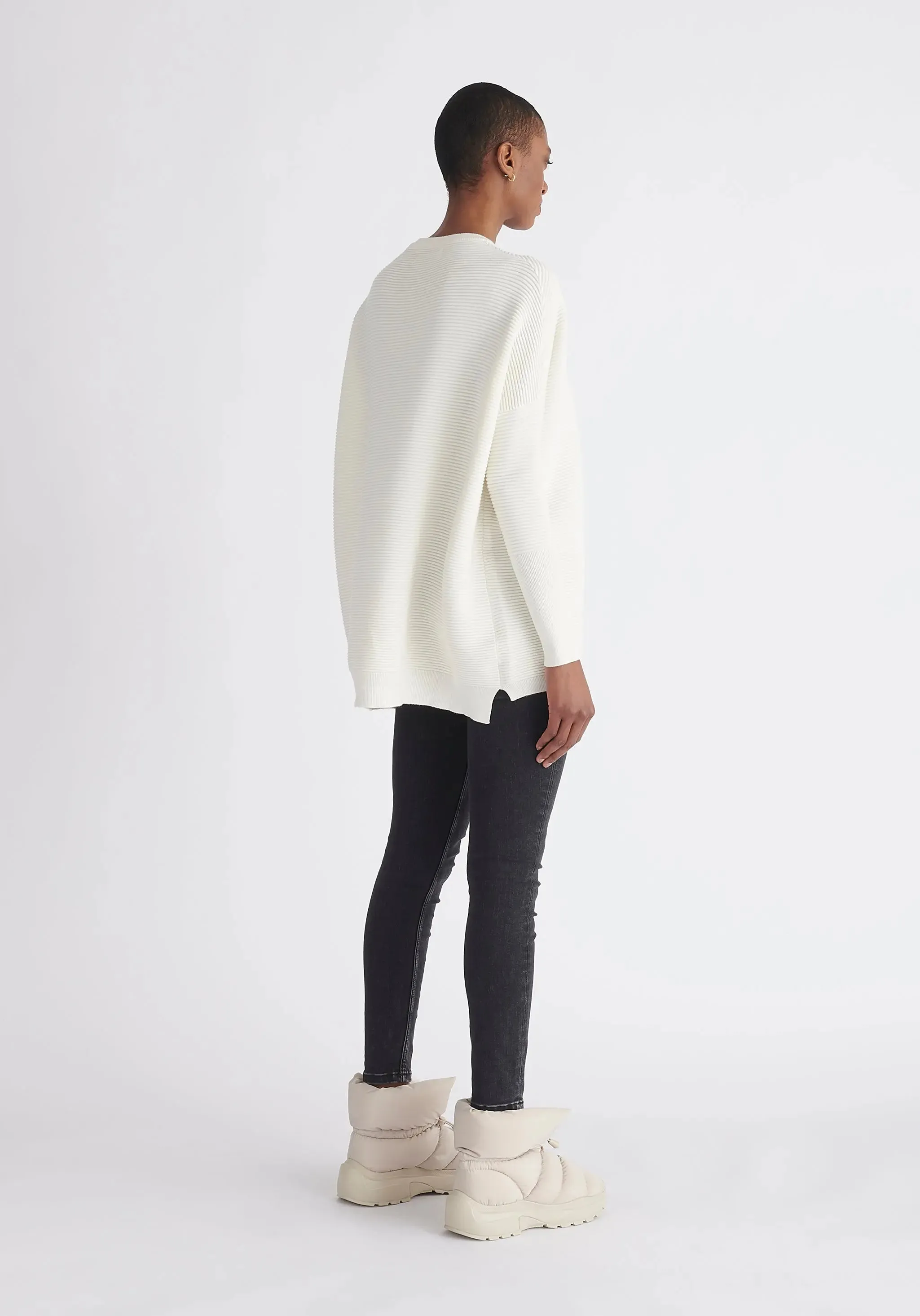 White Paisie Ribbed Jumper