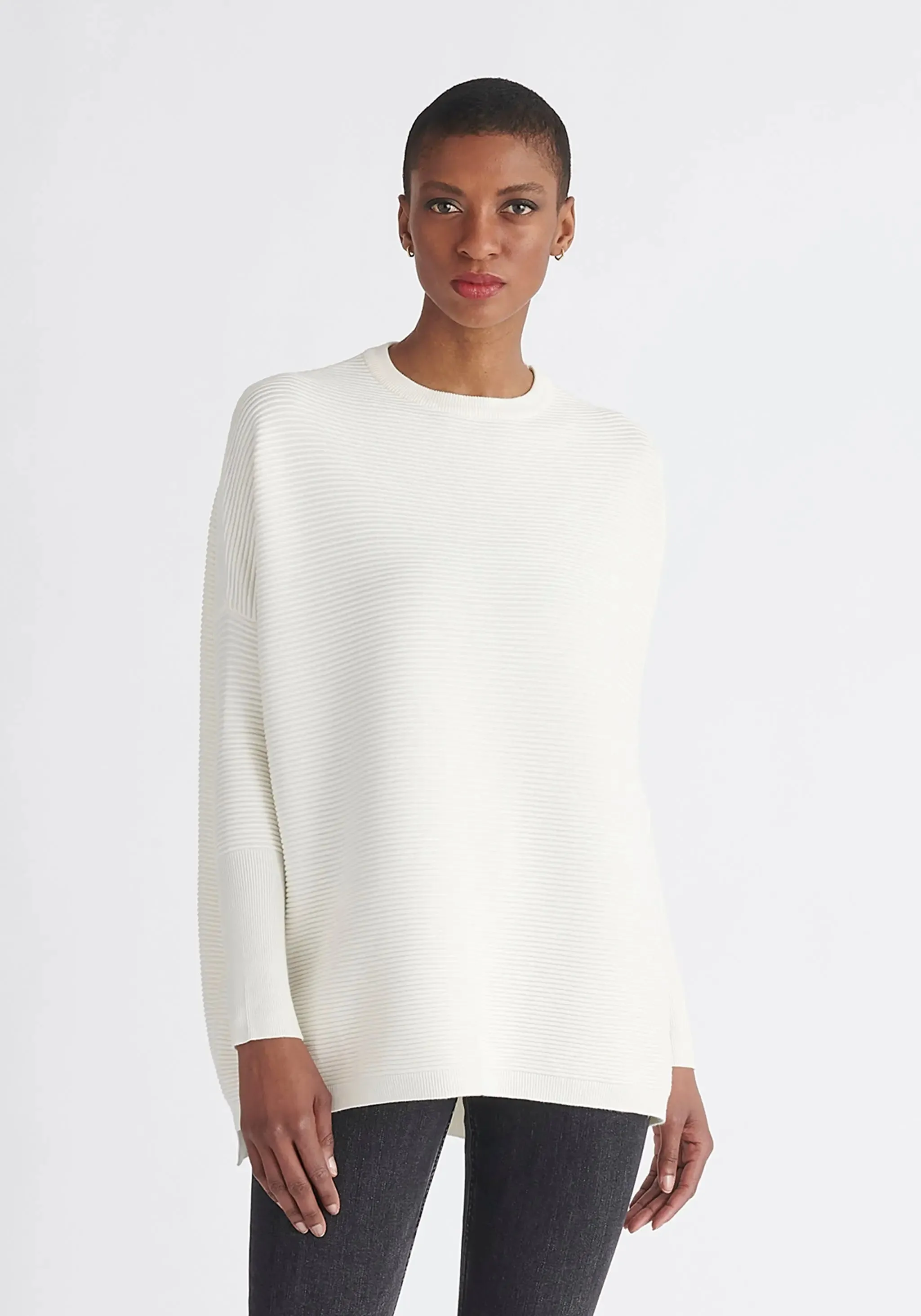 White Paisie Ribbed Jumper