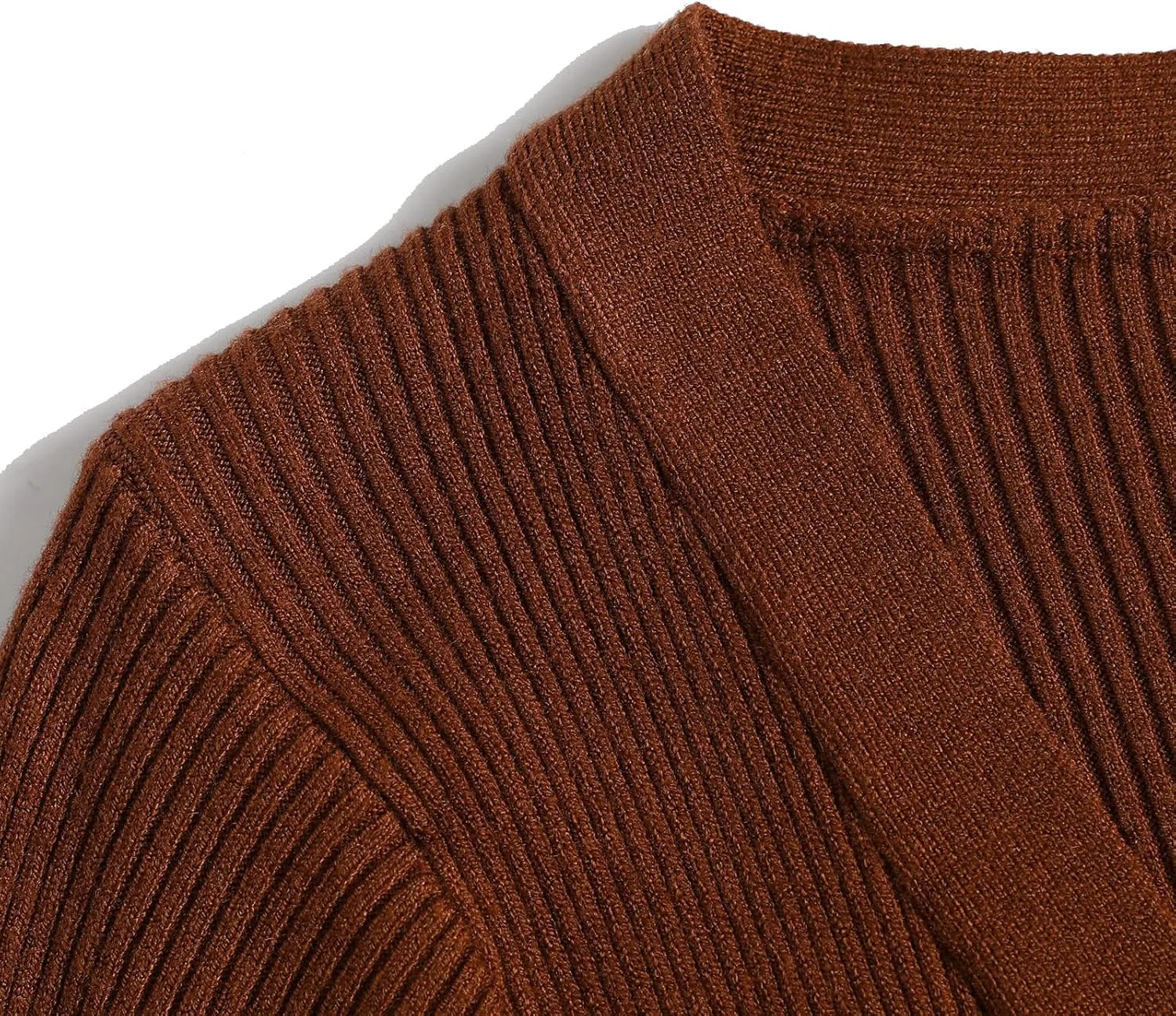 Women V-Neck Long Sleeve Slim Fall Sweater Knitted Midi Dress